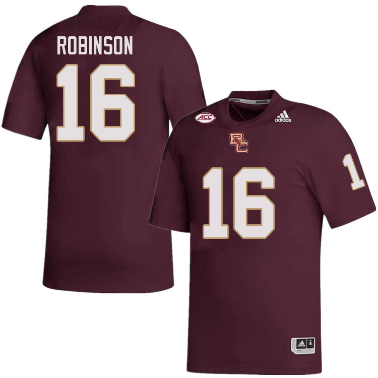 Boston College Eagles #16 Jacobe Robinson College Football Jerseys Stitched-Maroon